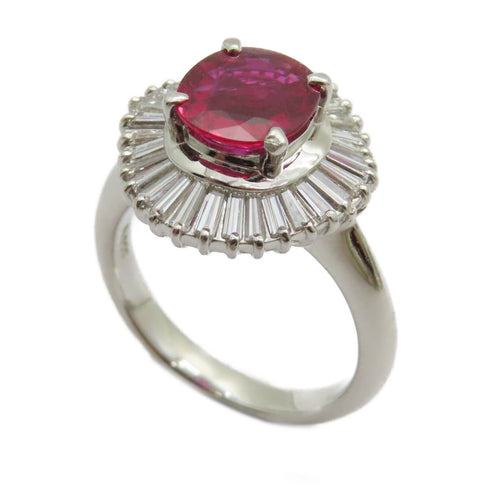 FINE JEWELRY 1.47ct Ruby 0.73ct Diamond Ring US#5.75 PT900 Platinum