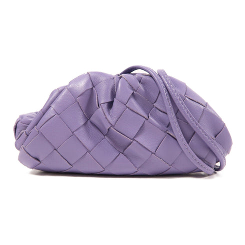 BOTTEGA VENETA BV SHW Pouch Shoulder Bag 577816 Intrecciato Leather Purple