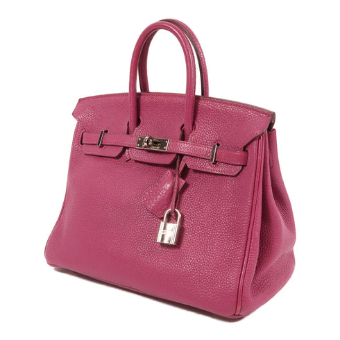 HERMES PHW Birkin 25 Hand Bag Togo Leather Tosca