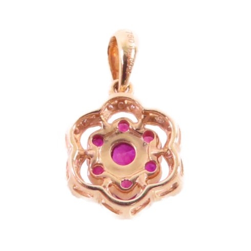 Jewelry Ruby 0.8ct Diamond Pendant Top 18K Rose Gold