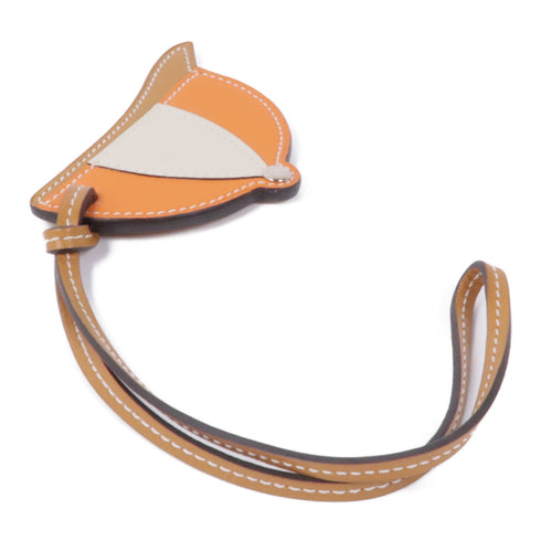 HERMES Paddock Bombe Charm Veau Swift Leather Orange Brown Beige