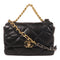 CHANEL CC C19 Large 2 Way Chain Shoulder Bag Lambskin Leather Black