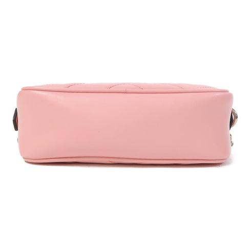 GUCCI SHW GG Marmont Mini Chain Shoulder Bag 634936 Calfskin Leather Pink