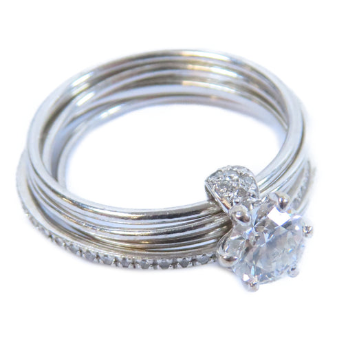 Fine Jewelry 0.62ct Diamond 0.20ct Diamond Ring US#6 18K White Gold