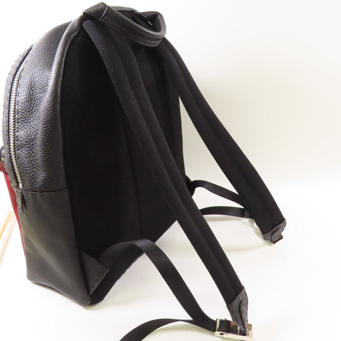 FENDI SHW Faces Selleria Backpack 7VZ0129QNF0P0N Calfskin Leather Black/Red