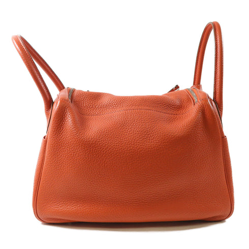 HERMES PHW Lindy 30 2 Way Shoulder Bag Taurillon Clemence Leather Orange