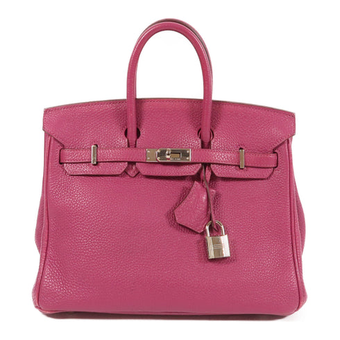 HERMES PHW Birkin 25 Hand Bag Togo Leather Tosca