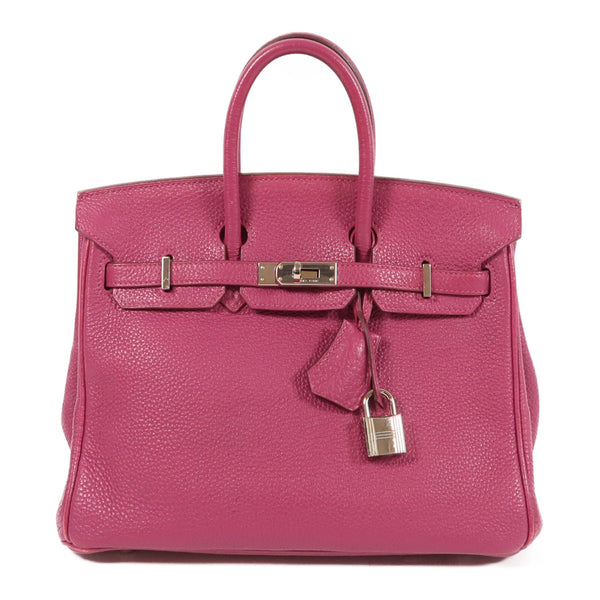 HERMES PHW Birkin 25 Hand Bag Togo Leather Tosca