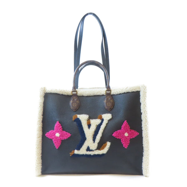 LOUIS VUITTON LV GHW On The Go GM Tote Bag 2 Way Bag M56958 Calfskin Wool Black