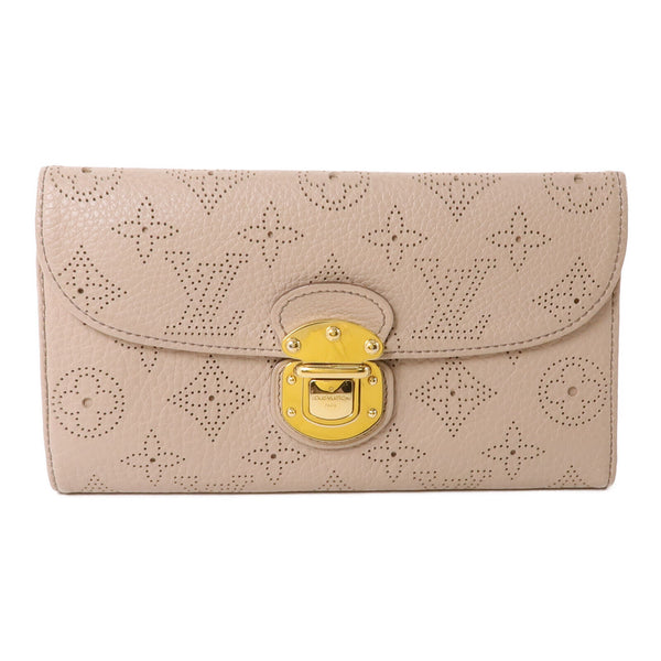 LOUIS VUITTON LV GHW Amelia Coquille Long Wallet M58131 Monogram Mahina Beige