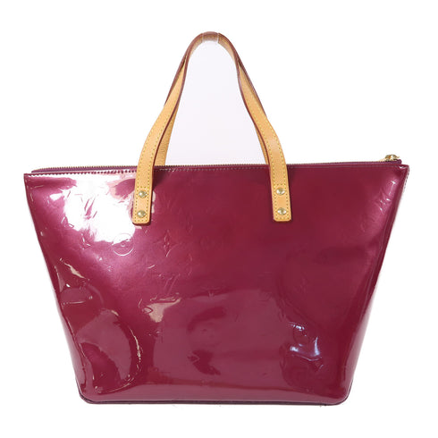 LOUIS VUITTON LV GHW Bellevue PM Handbag M93583 Vernis Purplish Red