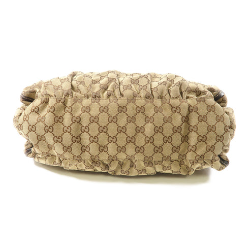 GUCCI GG GHW D Ring Large Handbag 189833 Coated Canvas/Leather Brown