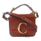 Chloe GHW Mini C Bag 2Way Shoulder Handbag 01207565 Calfskin Leather Suede Brown