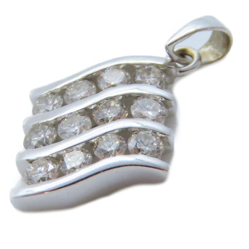 JEWELRY Diamond 1.7g Pendant Top 18K White Gold Silver