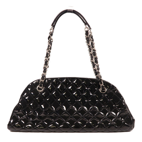 CHANEL CC SHW Chain Shoulder Bag Patent Leather Black v3