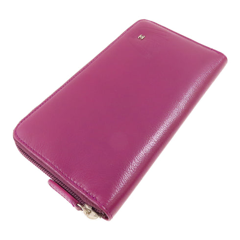 CHANEL CC SHW Wallet Calfskin Leather Purple