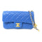 CHANEL CC GHW CF Classic Flap Mini Chain Bag AS1787 Lambskin Leather Blue