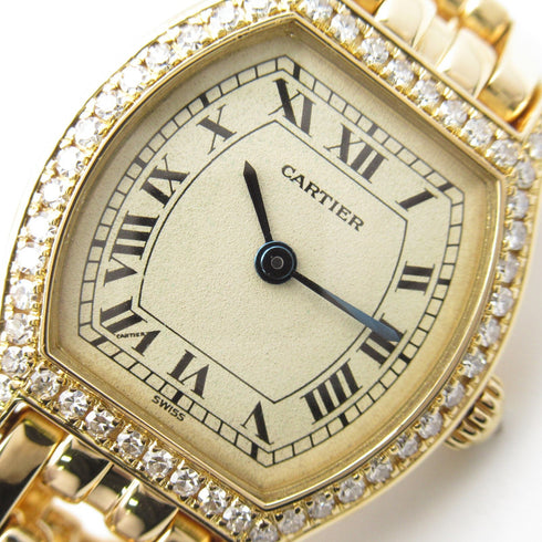 CARTIER Tochu SM Quartz Watch WA5006A3 18K Yellow Gold Diamond