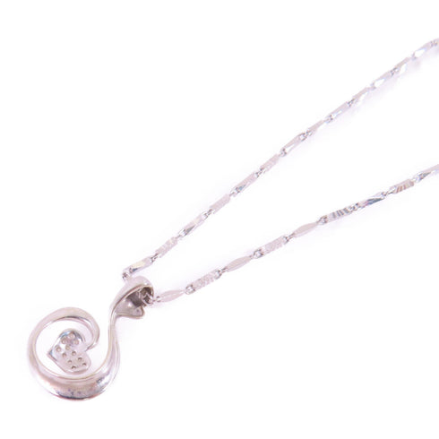 Fine Jewelry 0.09ct Diamond Necklace 18K White Gold