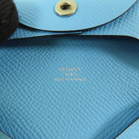 HERMES PHW Bastia Coin Purse Epsom Leather Celeste Blue