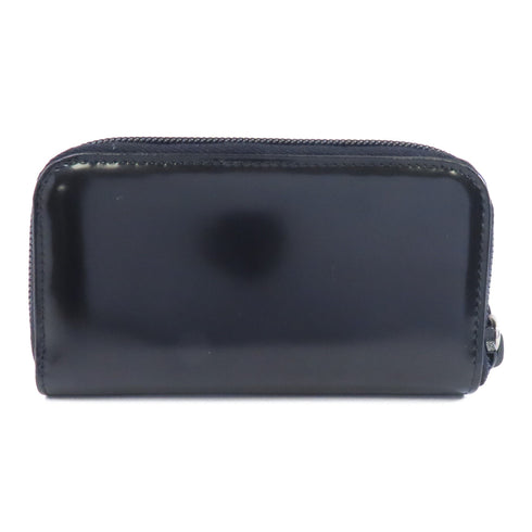 PRADA Key Case Ring Holder M604 Patent Leather Black