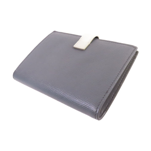 CELINE GHW Wallet Calfskin Leather Grey White