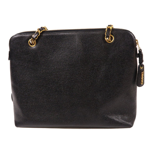 CHANEL CC GHW Chain Shoulder Tote Bag Calfskin Leather