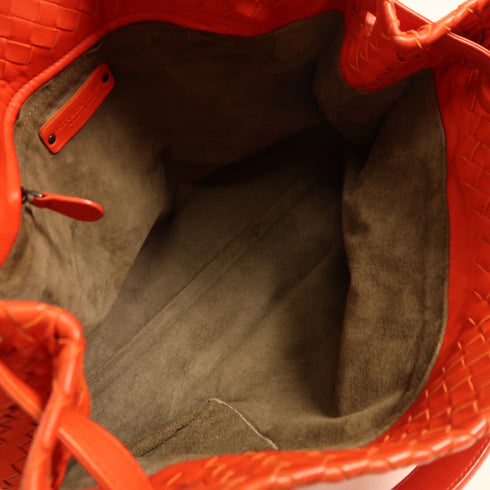 BOTTEGA VENETA BV Shoulder Bag Intrecciato Leather Red