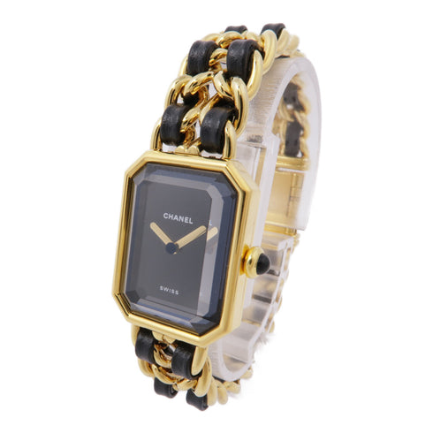 CHANEL CC Premiere L H0001 Quartz Watch Gold Plated/Leather Belt