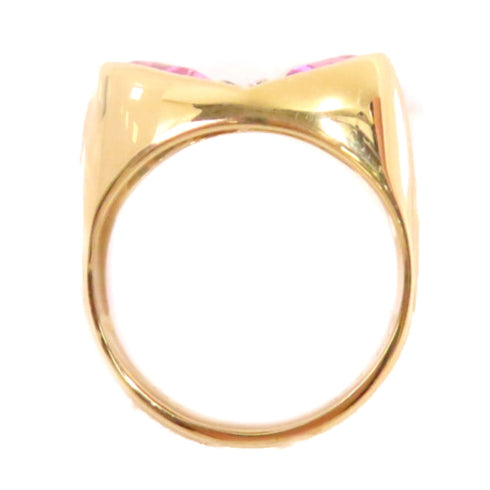 FINE JEWELRY 2.45ct Pink Sapphire 0.07ct Diamond Ring US#6.5 18K Yellow Gold
