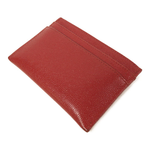 CHANEL CC Card case Calfskin Leather Red