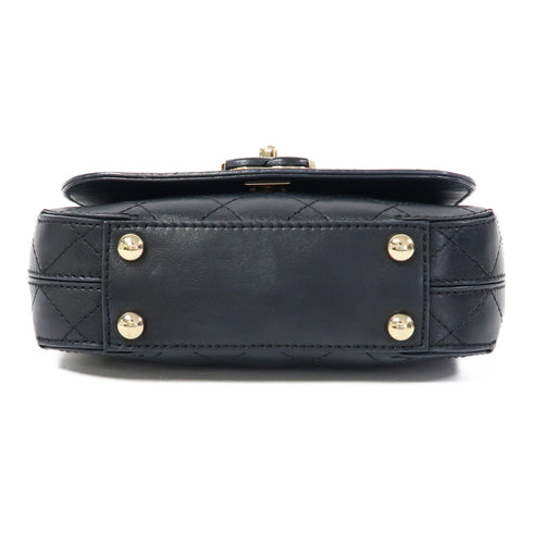 CHANEL Quilted CC Chain Shoulder Bag Crossbody Calfskin Leather Black