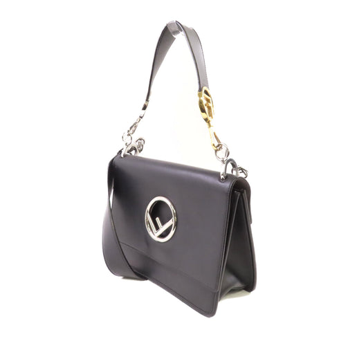 FENDI SHW Handbag Shoulder Bag Crossbody Calfskin Leather 8 BT 284 Black