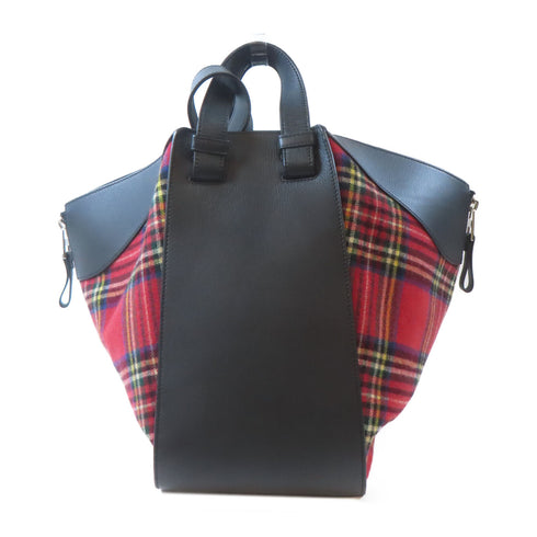 LOEWE SHW Hammock Bag 2 Way Shoulder Handbag Calfskin Leather Black Red
