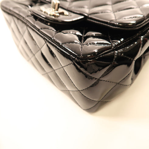 CHANEL CC SHW Mini Classic 17 Chain Shoulder Bag A35200 Patent Leather Black