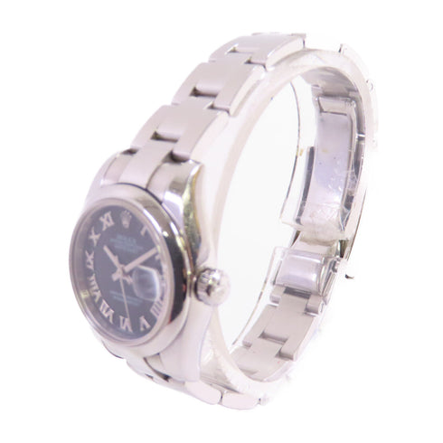 ROLEX Lady Datejust 26 Automatic Watch Stainless Steel 179160 Black