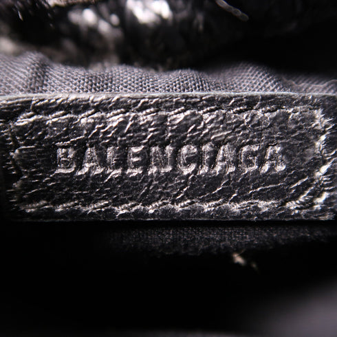 BALENCIAGA Shoulder Pouch Graffiti Bag Crossbody 532298 Leather Black
