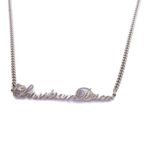 Christian Dior CD Necklace Accessories Metal Silver