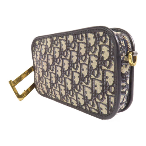 Christian Dior CD GHW Pouch Clutch Bag Canvas Blue