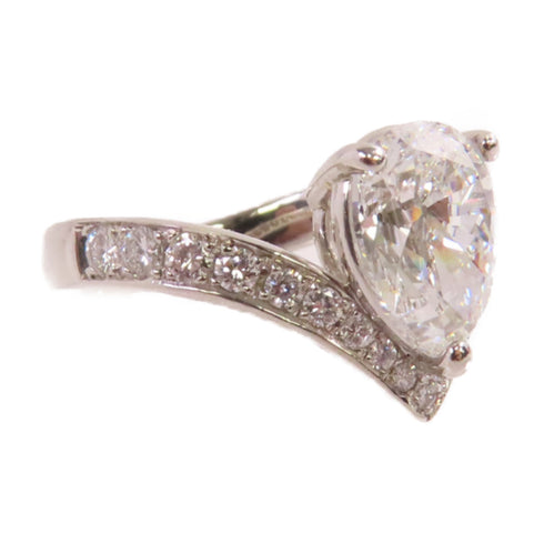 FINE JEWELRY 2.032ct Diamond 0.33ct Diamond Ring PT900 Platinum US#4.5