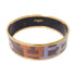 HERMES Bangle Bracelet Accessories Enamel Metal Gold Brown