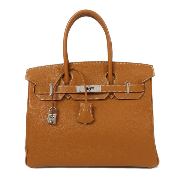 HERMES PHW Birkin 30 Handbag Togo Leather Gold