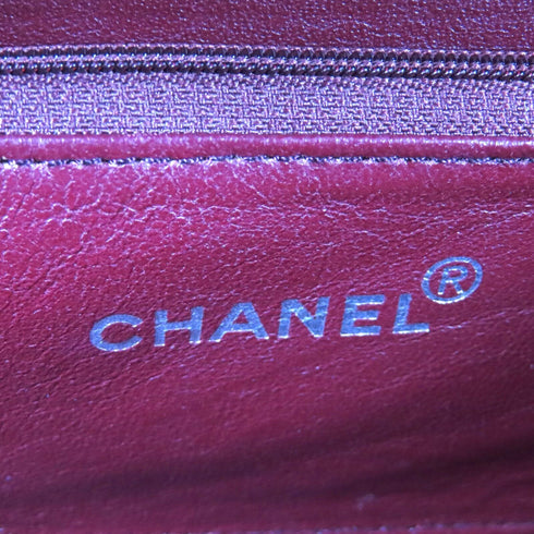 CHANEL CC SHW 1995 Logo Wooden Bag Vanity Case Handbag Wood Brown