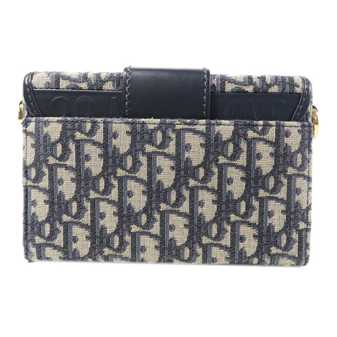 Christiran Dior CD GHW Montaigne 30 Shoulder Bag Canvas Navy/Beige