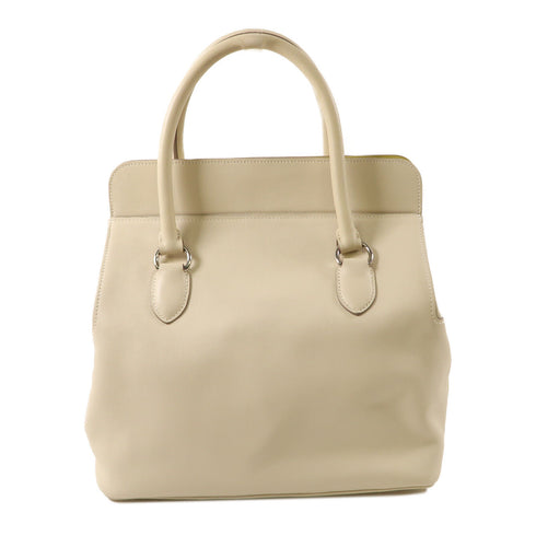 HERMES PHW Toolbox 26 2 Way Shoulder Handbag Swift Leather Craie White Lime