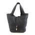 HERMES PHW Picotin MM Handbag Taurillon Clemence Leather Noir Black