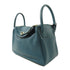 HERMES PHW Lindy 30 2 Way Shoulder Bag Swift Leather Bleu Agate