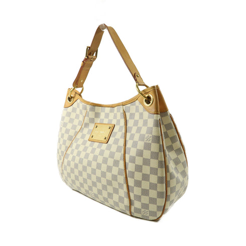 LOUIS VUITTON LV GHW Galliera PM Shoulder Handbag N55215 Damier Azur White
