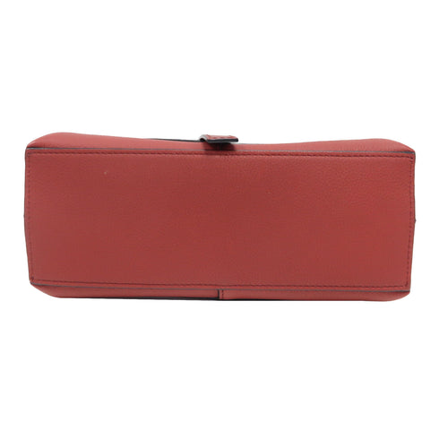 LOEWE GHW Gate Tote Bag 2 Way Shoulder Bag Handbag Calfskin Leather Red