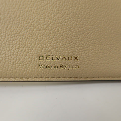 Delvaux Folded Wallet Calfskin Leather Beige